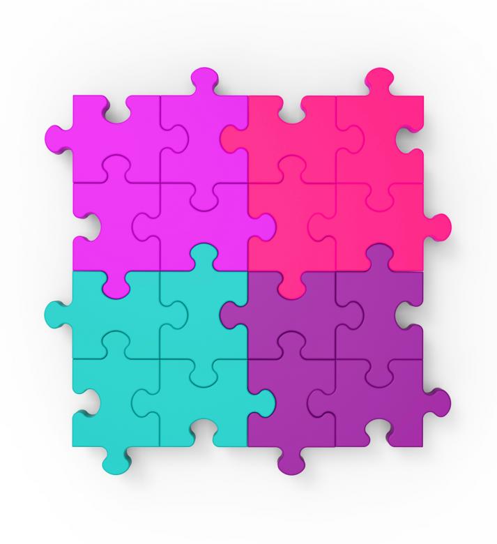 Free stock image of Multicolored Puzzle Square Shows Completion created by Stuart Miles