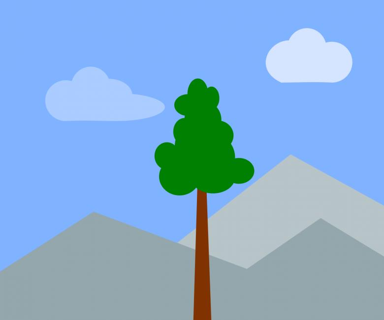 Free stock image of Hill and Tree Illustration created by pixloger