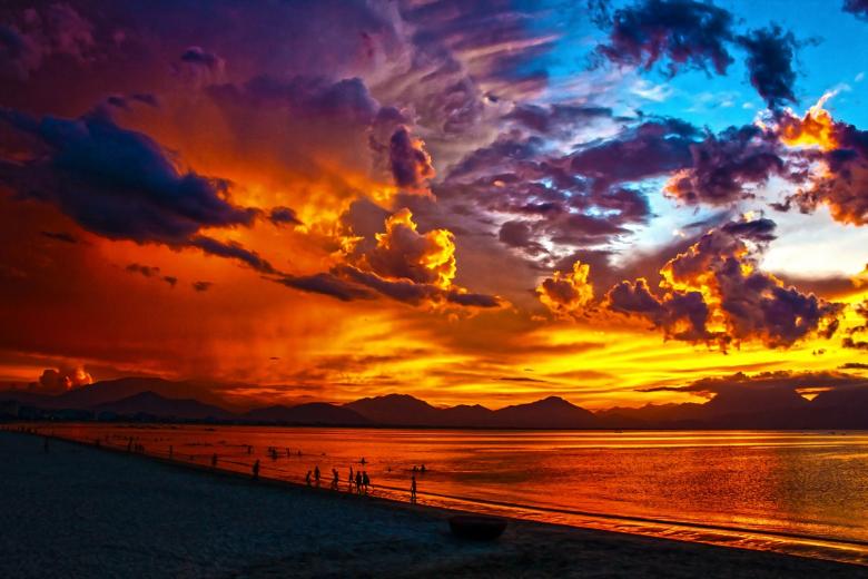 Free stock image of Beach at Sunset created by Pixabay