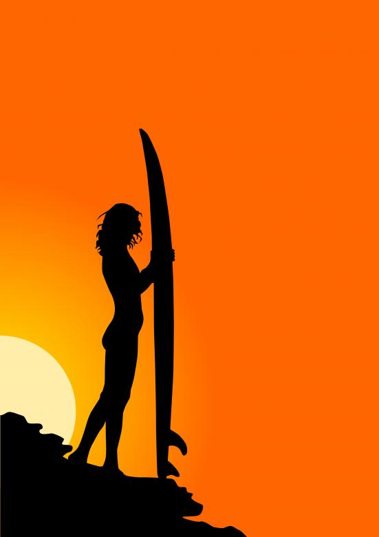 Free stock image of Lady Surfer created by Pixabay