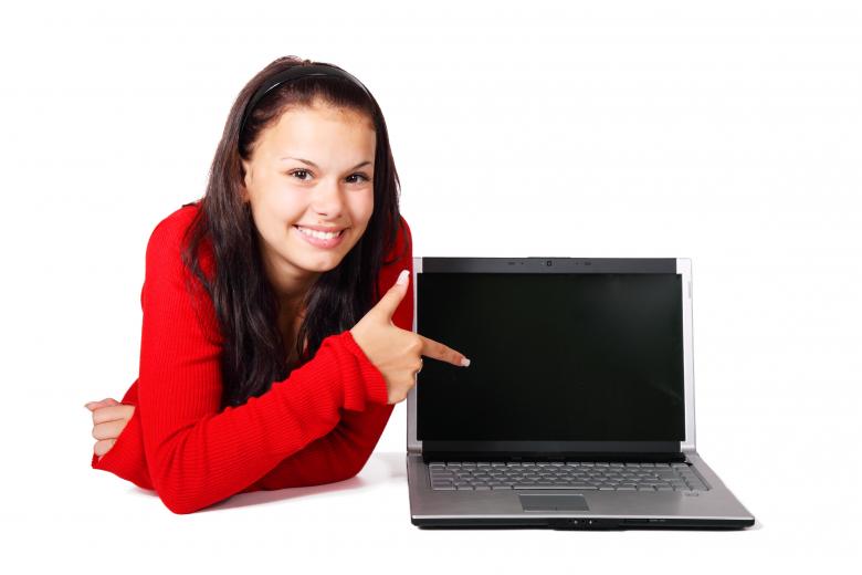 Free stock image of Girl with Laptop created by Pixabay
