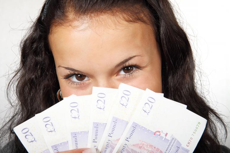 Free stock image of Girl with Money created by Pixabay