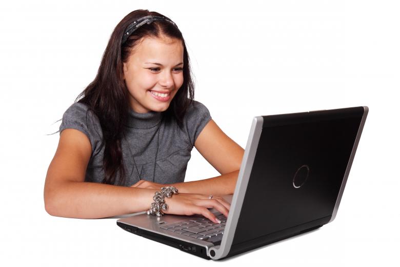 Free stock image of Girl with Laptop created by Pixabay