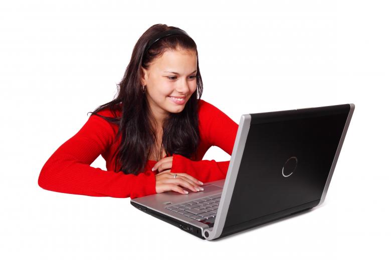 Free stock image of Girl with Laptop created by Pixabay