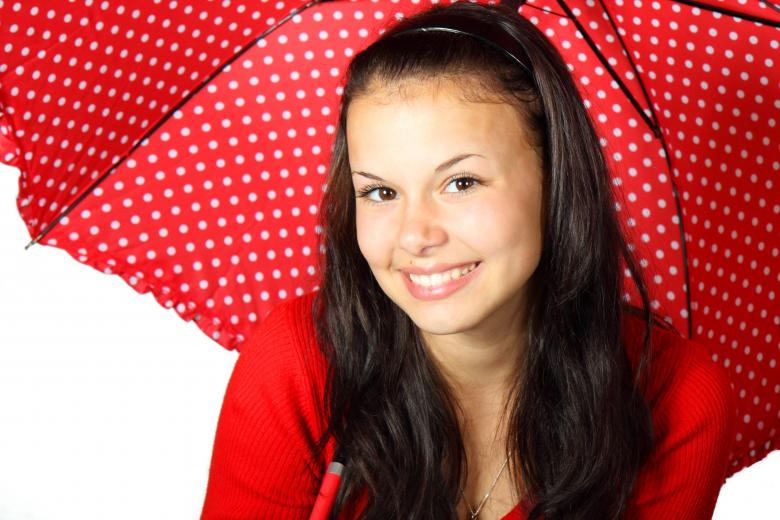 Free stock image of Girl in Red created by Pixabay
