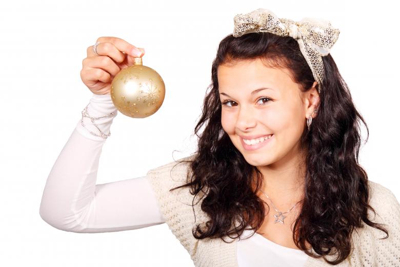Free stock image of Girl on Christmas created by Pixabay