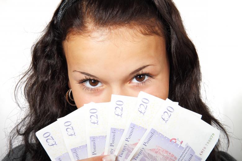 Free stock image of Girl with Money created by Pixabay