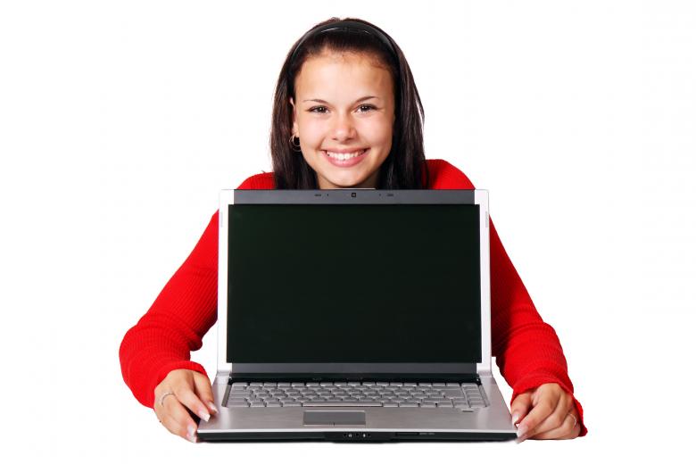 Free stock image of Girl with Laptop created by Pixabay