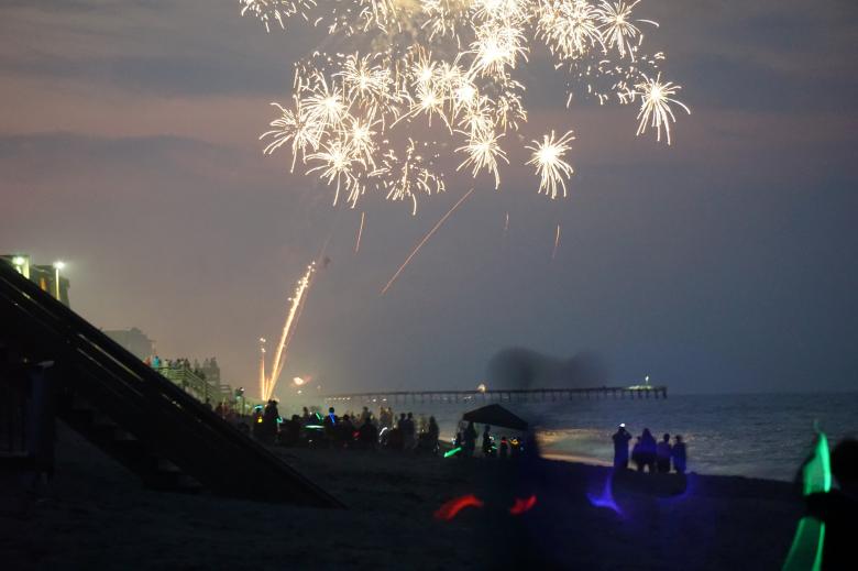 Free stock image of Beach Fireworks created by Brian