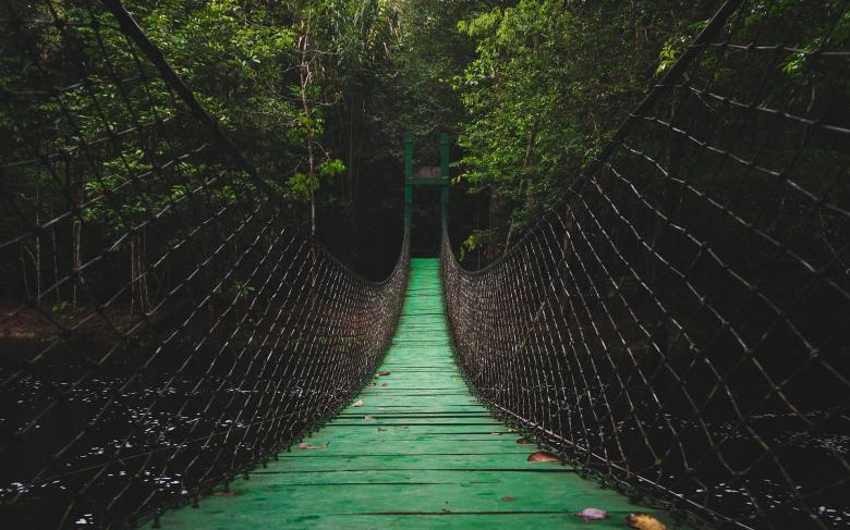 Free stock image of Green Bridge created by Pixabay