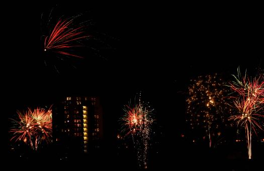 Free Stock Photo of Fireworks in the City