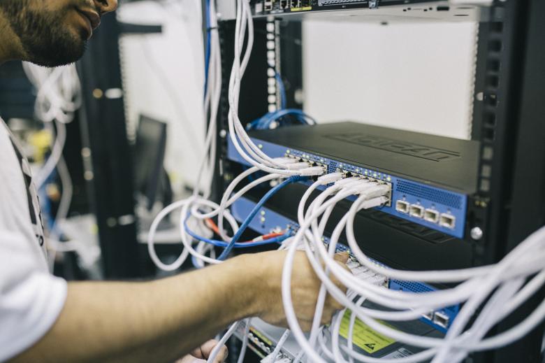 Free stock image of Telecommunication devices in the data center created by William Harper