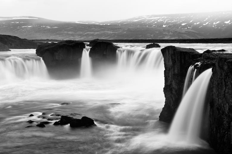 Free stock image of Godafoss - Black & White created by Nicolas Raymond