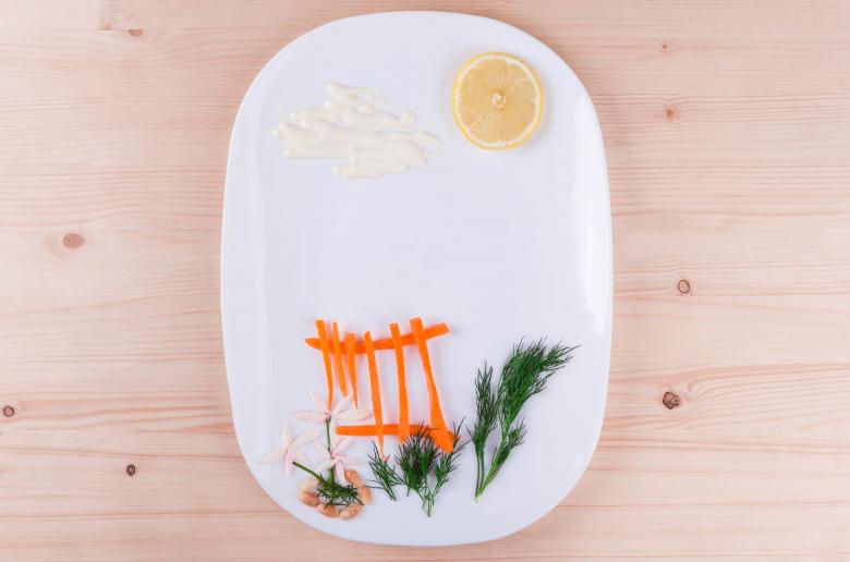 Free stock image of Carrot, lemon and dill on a plate created by Ilona Hrechkina