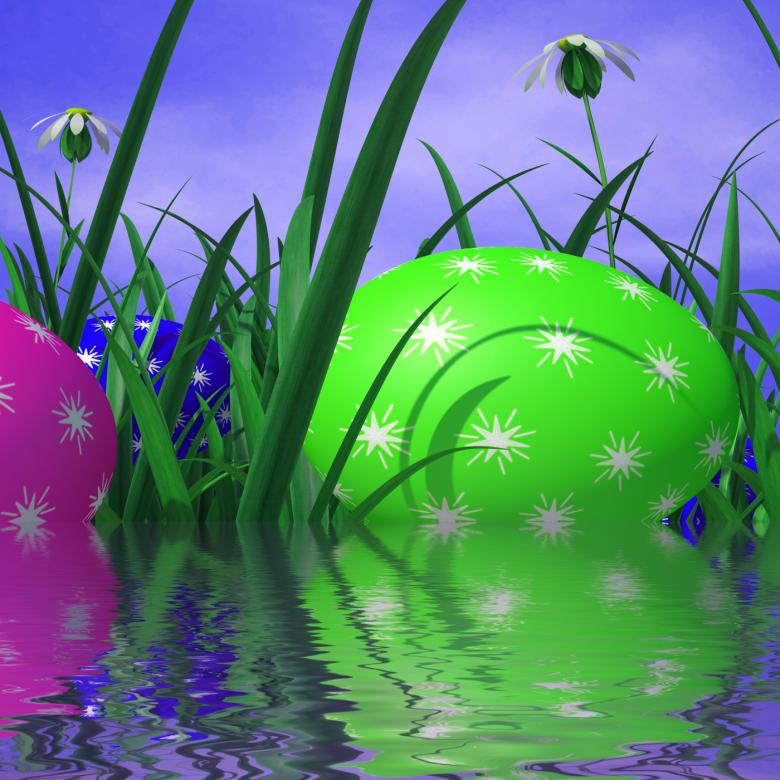 Free stock image of Easter Eggs Represents Green Grass And Environment created by Stuart Miles