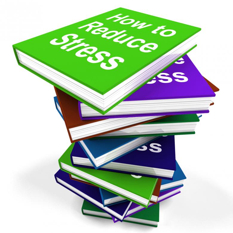 Free stock image of How To Reduce Stress Book Stack Shows Lower Tension created by Stuart Miles