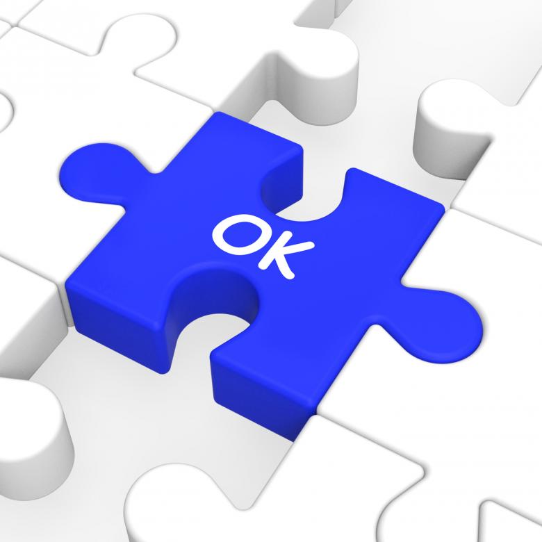 Free stock image of Ok Puzzle Shows Approved Correct Okay Or Passed created by Stuart Miles