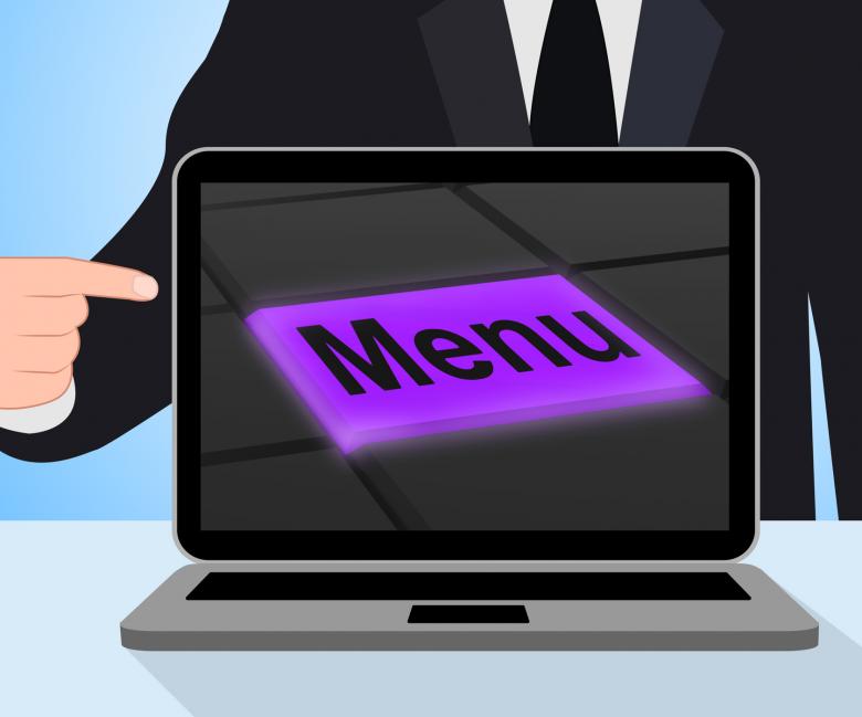 Free stock image of Menu Button Displays Ordering Food Menus Online created by Stuart Miles