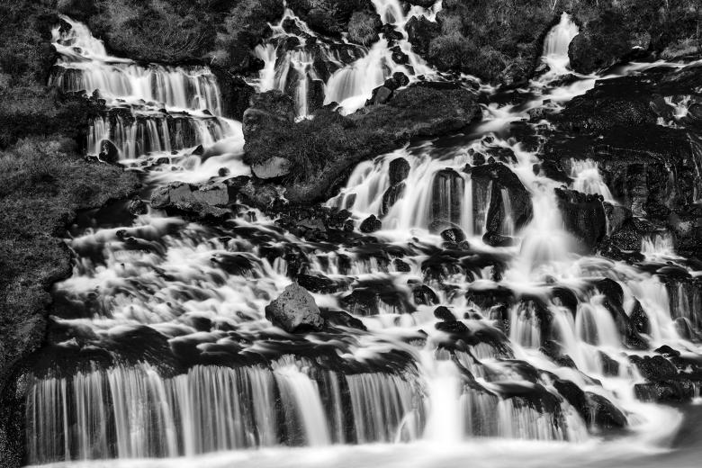 Free stock image of Hraunfossar Cascades - Black & White created by Nicolas Raymond