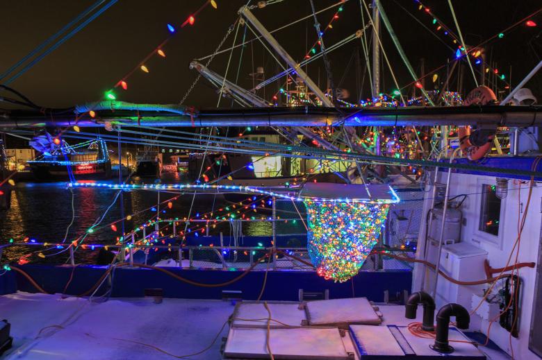 Free stock image of Fishing boat with Christmas lights created by Geoffrey Whiteway