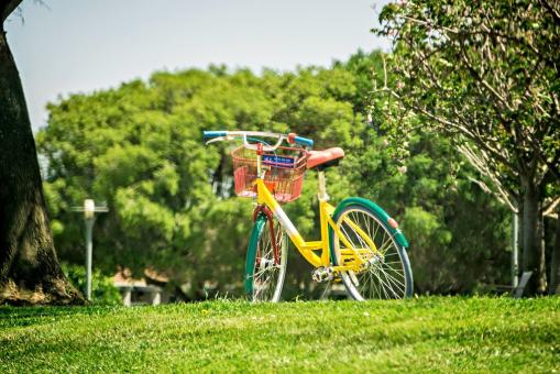 Free Stock Photo of Yellow Bicycle