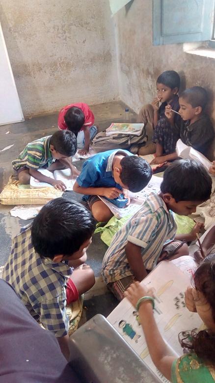 Free stock image of Serious study of first grade pupil created by Kanduri Narasimha Charyulu