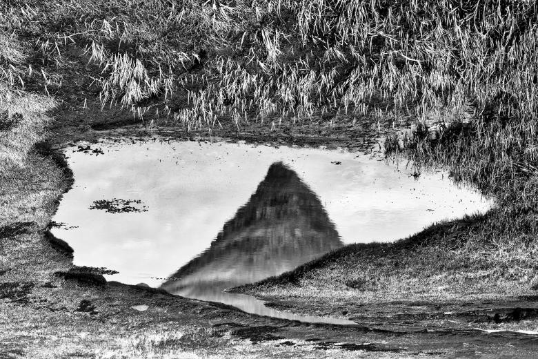 Free stock image of Abstract Kirkjufell Reflection - Black & White created by Nicolas Raymond