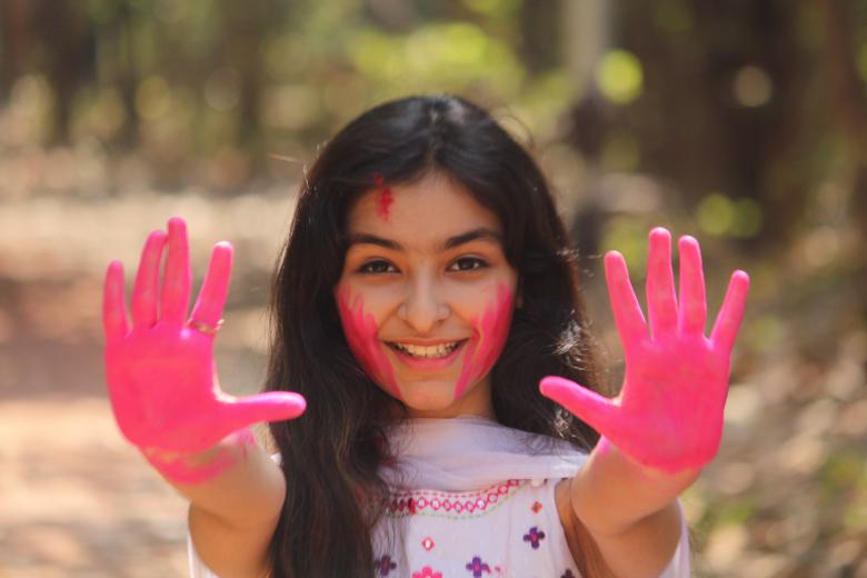 Free stock image of Woman with Pink Hands created by NAVJOT SINGH SIDHU