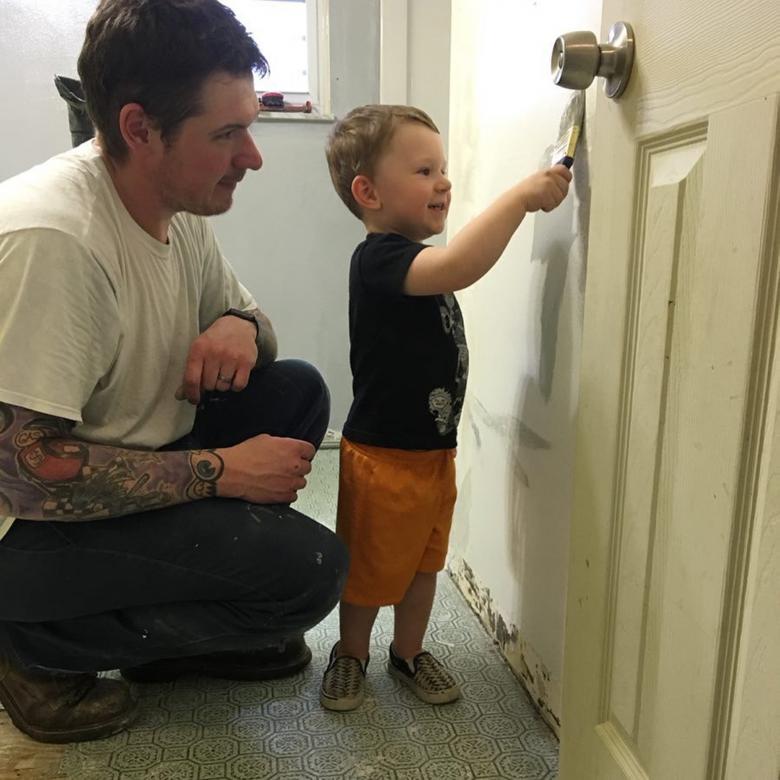 Free stock image of Father and son painting created by rudy liggett
