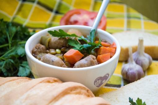 Bowl of Meat and Vegetable Soup