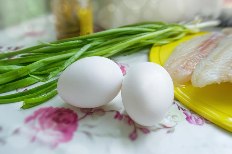 Free stock image of Eggs, fish and vegetables created by Svetlana