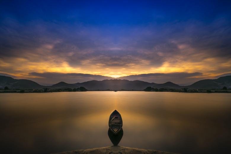 Free stock image of Boat on Calm Sea created by mohamed hassan
