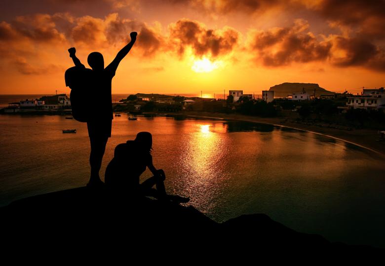Free stock image of Mountain Hikers at Sunset created by mohamed hassan