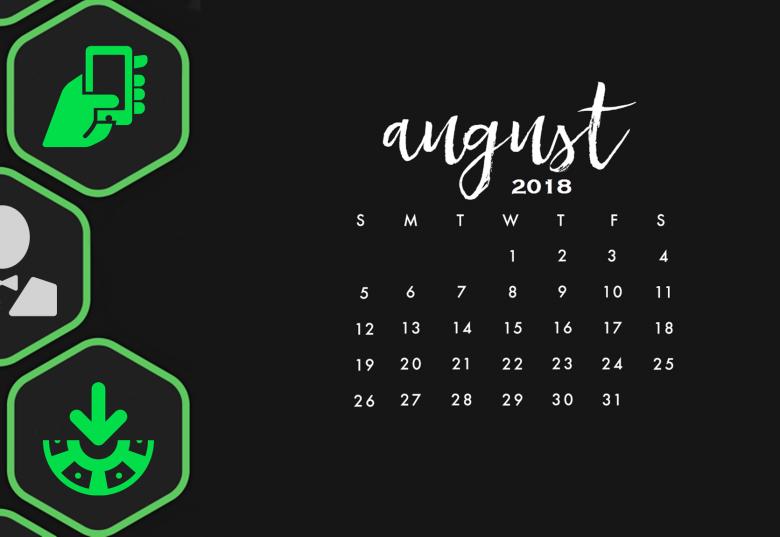 Free stock image of August 2018 Calendar created by Lara Jackson