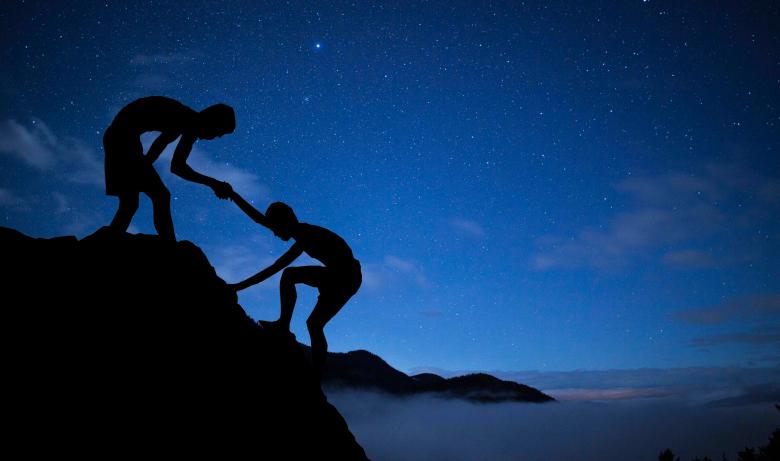 Free stock image of Hiking Climbers Silhouette created by mohamed hassan