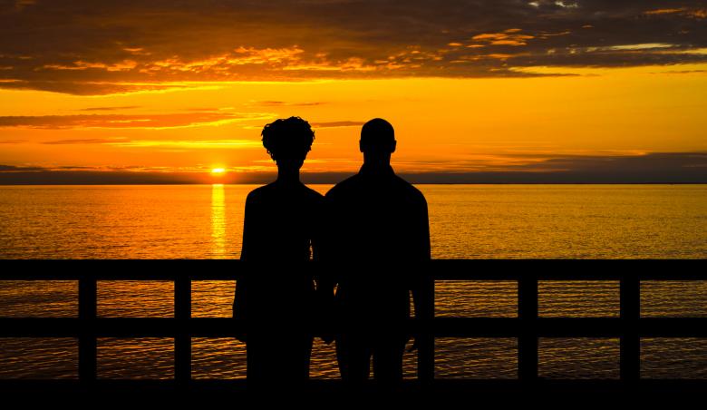 Free stock image of Couple Watching Sunset created by mohamed hassan