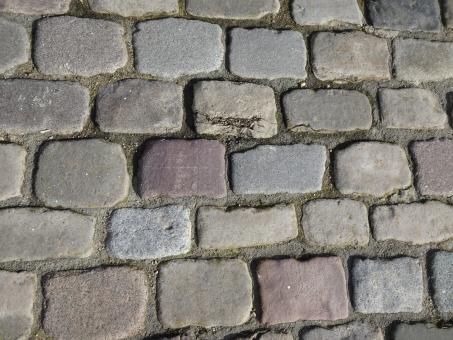 Free Stock Photo of Sandstone pavement in a street