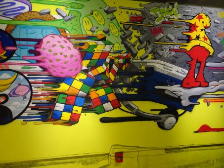 Free Stock Photo of Street art in a railway station (detail)
