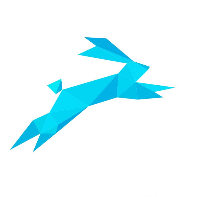 Free stock image of Blue Polygonal Rabbit created by Helen