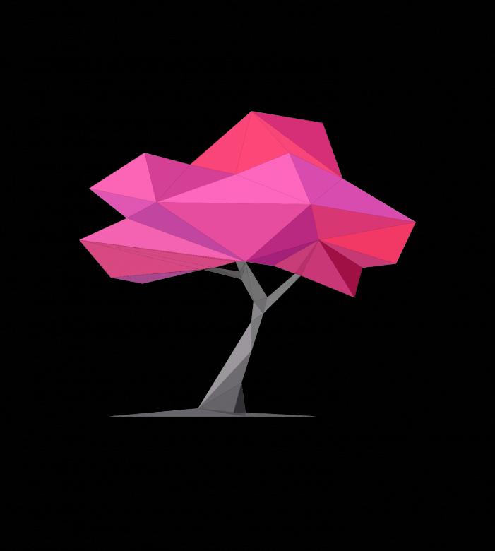 Free stock image of Polygonal Pink Tree created by Helen