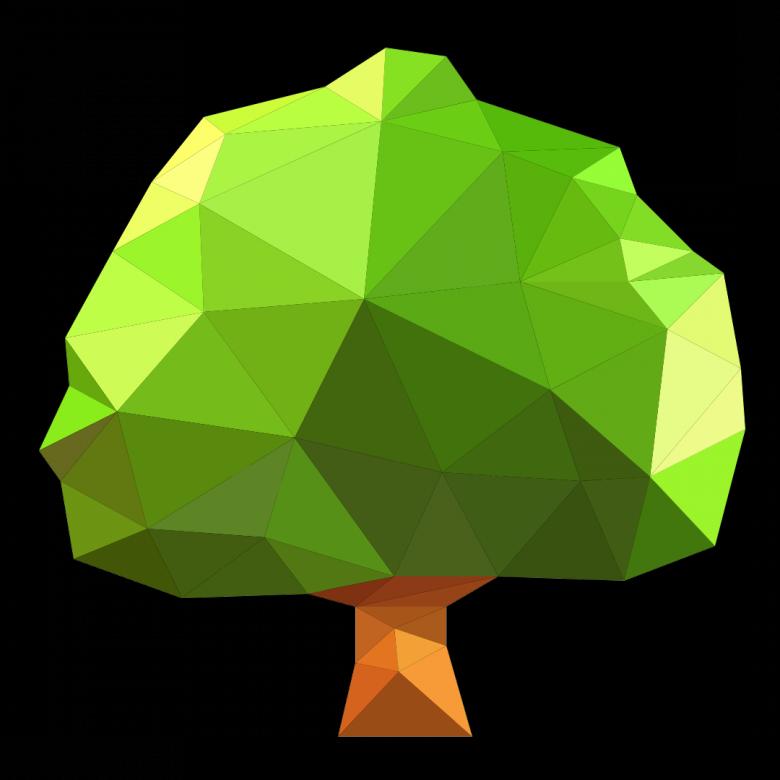 Free stock image of Polygonal Big Green Tree created by Helen