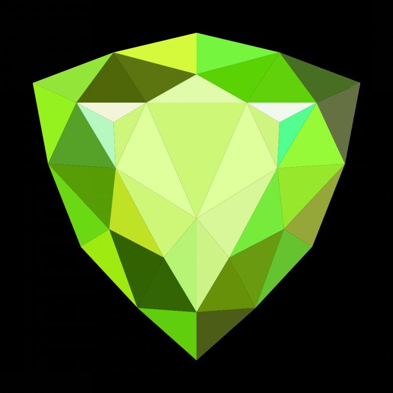 Free stock image of Green Polygonal Crystal created by Helen