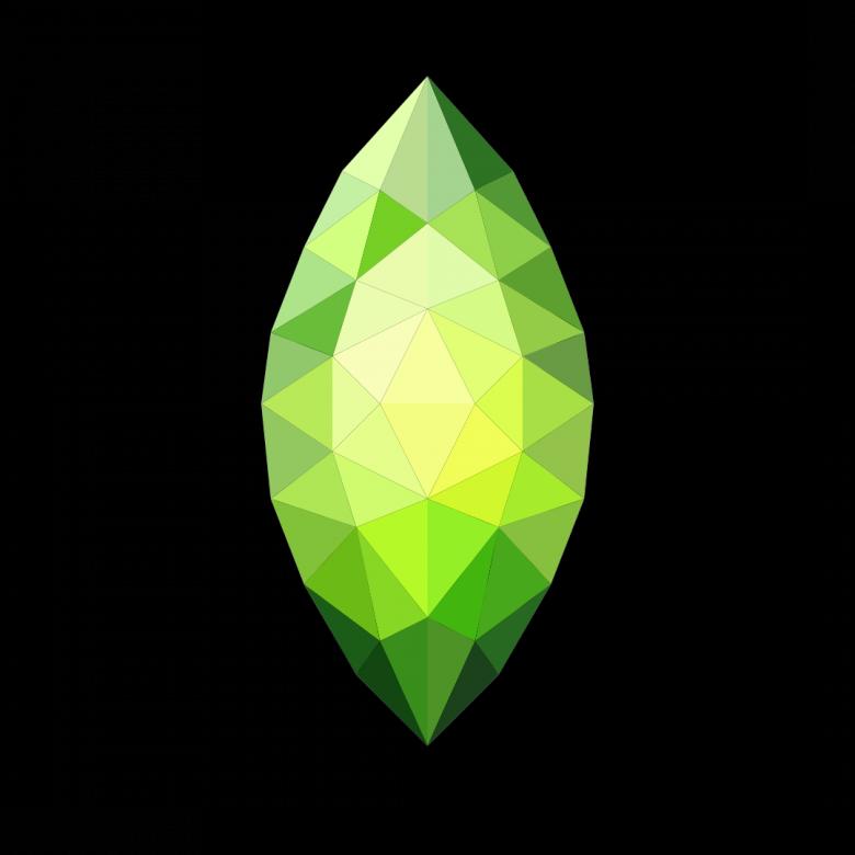 Free stock image of Green Polygonal Oval Crystal created by Helen