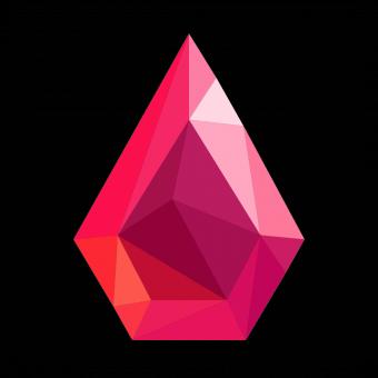 Red Polygonal Crystal