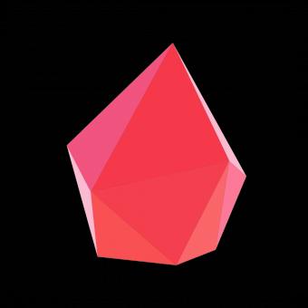 Polygonal Red Crystal