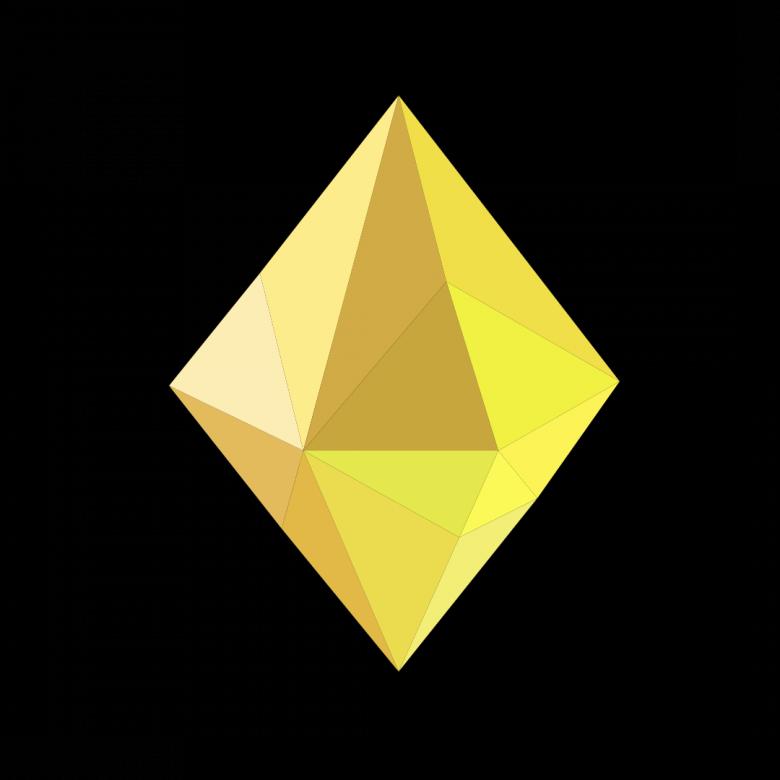Free stock image of Yellow Polygonal Crystal created by Helen