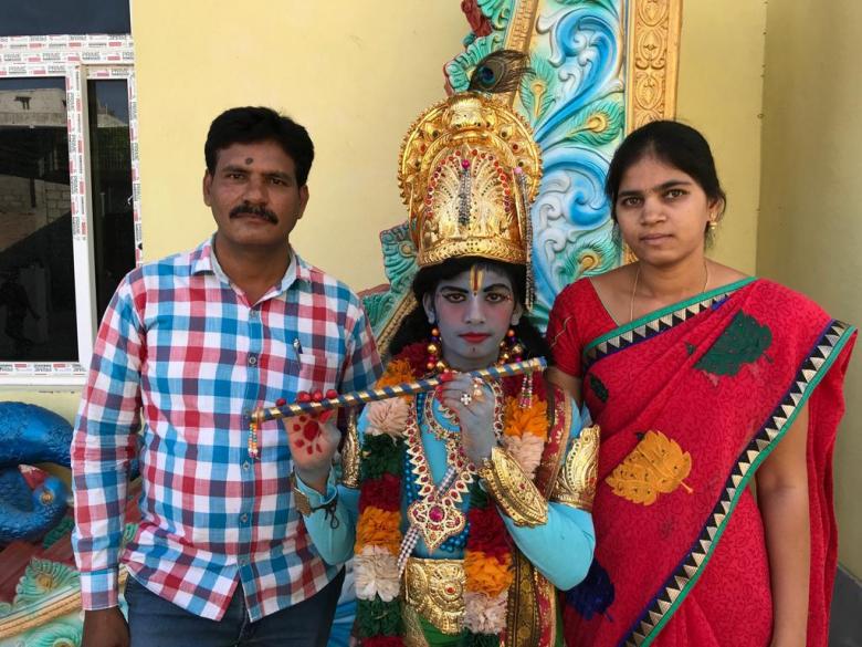 Free stock image of Gesture in Lord Sreekrishna created by Kanduri Narasimha Charyulu