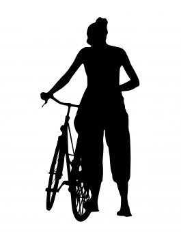 Free Stock Photo of Female Cycling Silhouette