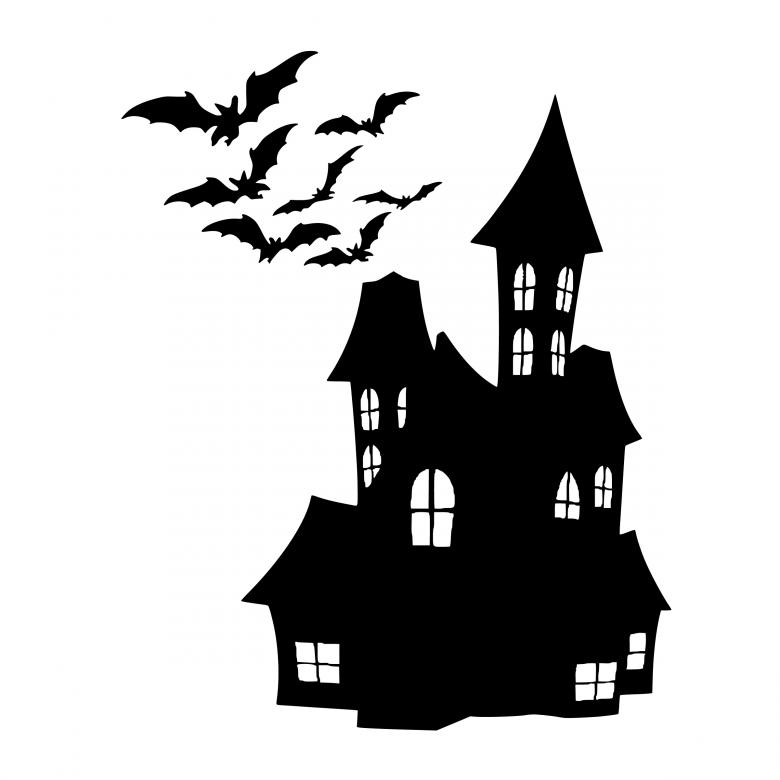 Free stock image of Halloween house Silhouette created by mohamed hassan