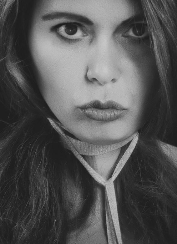 Free stock image of B&W Woman Portrait created by Alexander Krivitskiy